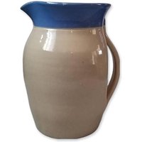 Vintage Handgemachte Studio Keramik Beige Und Blau Krug Bauernhaus Steinzeug Salz Glasierte Vase Rustikal Küche Landhaus Deko von RoseTintedNuance