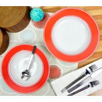 Fitz & Floyd Rondelet Schale | Rouge Müsli Suppen Servier Schüssel Ersatz Rot Weiß Geschirr von RoseWellsVintage