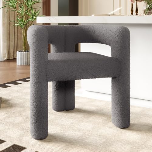 Ergonomischer Sessel mit Premium Teddy Flor, Einzigartiges Design, vielseitig einsetzbar Moderner Allrounder-Sessel Robust, stylisch & blitzschnell montiert (Dunkelgrau) von Rosebibi