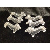 Vintage Lucite Dackel Messerbänkchen - 6Er Set Kitsch Hundeliebhaber Geschenk von RosebudVintageStore