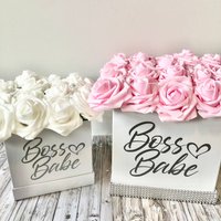 Boss Babe, Babe Blumenkasten, Büro Dekor, Lady Waschtisch Raumdekor, Luxus Dekor von Rosecreationsbyvs