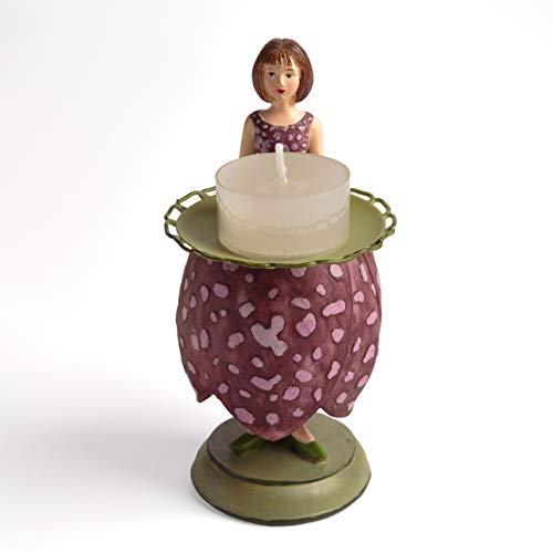 Deko Figur Teelichthalter Schachbrett Blume Blumenmädchen Blumenkind von Rosemarie Schulz