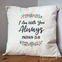 Kissenhülle 45 X cm Ich Bin Bei Dir Immer Matthäus 2820 Bestickt Mit Auswahl Von Stofffarben von RosemarysHandMade