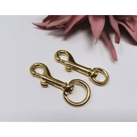 stabiler Kleiner Bolzenkarabiner Aus Messing - Rundes Auge 10 Oder 17mm Zum Bsp. Für Hundegeschirr, Hundeleinen Und Pferdezubehör von RosemiaHandmade