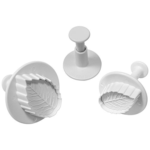 PME RL530 Prägeausstecher mit geädertem Rosenblatt, kleines, mittelgroßes und großes Format, Kunststoff, Weiß, Set of 3 PME RL530 Prägeausstecher mit geädertem Rosenblatt, kleines, mittelgroßes und großes Format, Kunststoff, Weiß, Set of 3 von PME