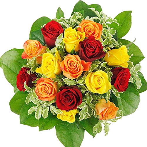 Danke Blumenstrauß - Vielen Dank - 15 frische Rosen # Inklusive gratis Grußkarte # Blumen von Rosenbote