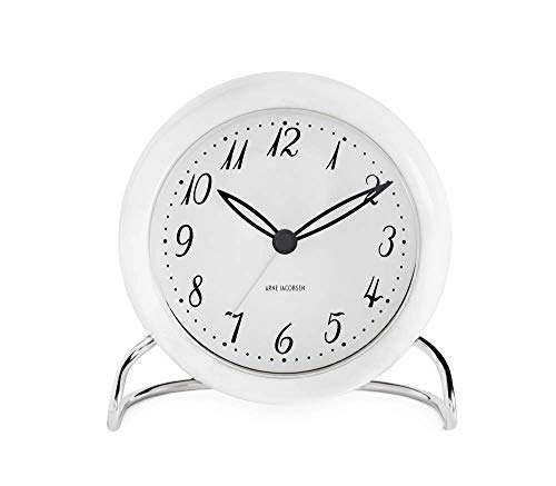 Arne Jacobsen Tischuhr Ø11 cm LK Originaldesign minimalistischer Ausdruck, Weiss von Rosendahl