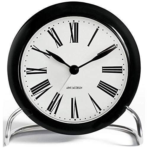 Arne Jacobsen Tischuhr Ø11 cm Roman Snoozefunktion Originaldesign, Weiss von Rosendahl