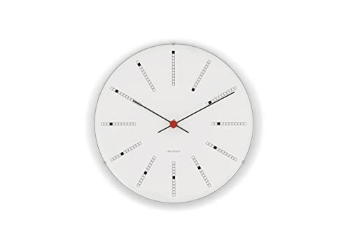 Arne Jacobsen Wanduhr Ø29 cm Bankers Originaldesign Kreative Details, Weiss von Rosendahl
