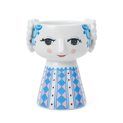 Bjørn Wiinblad Kerzenständer Eva aus Keramik in Form Einer Frau in blautönen, ideal für Teelichter, Höhe: 9,5cm - Duchmesser 8cm von Bjørn Wiinblad