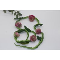 Rosa Filzrosen-Girlande - Handgefilzte Blumengirlande Aus Reiner Wolle Natürliche Dekoration Für Hochzeit, Zuhause & Besondere Anlässe Rosa Filzrosen-Girlande - Handgefilzte Blumengirlande Aus Reiner Wolle Natürliche Dekoration Für Hochzeit, Zuhause & Besondere Anlässe von Rosenfilz