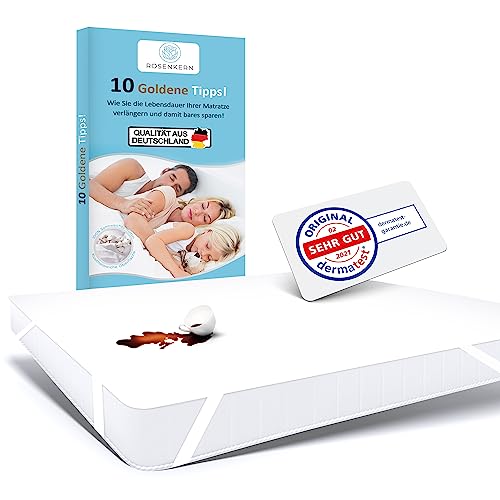 Rosenkern® Inkontinenz-Bettunterlage Waschbar 180x200 - [Made in Germany] - Matratzenschoner 180x200 Wasserdicht - Molton Bettunterlage - Nässeschutz Matratze unter Bettlaken von Rosenkern