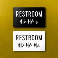 All-Gender Restroom Schild Mit Wickeltisch/Optionalem Transgender-Symbol Für Herren. Leicht Und Einfach Zu Installieren, Moderne Designs, Auf von RosenkranzAndCo