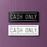 Cash Only Sign - Für Restaurant, Geschäft Usw. Leicht Und Einfach Zu Installieren, Modernes Design, Auf Bestellung Gefertigt von RosenkranzAndCo