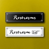 Restroom/S-Schild Mit Zeigendem Handpfeil - 23x5, 7 cm Leicht Und Einfach Zu Installieren, Moderne Designs, Auf Bestellung Gefertigt von RosenkranzAndCo