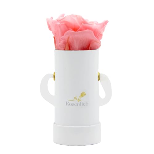 Rosenlieb Rosenbox Weiß mit Infinity Rosen (bis 3 Jahre haltbar) | Echte konservierte Rosen | Flowerbox Freundin von Rosenlieb