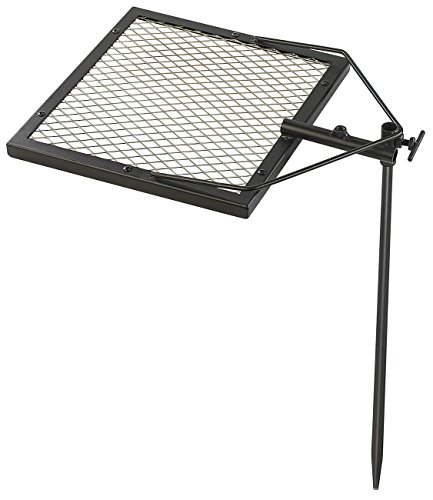 Rosenstein & Söhne Grillgitter: Mobiler Lagerfeuer-Grillrost mit Erdspieß, 36 x 36 cm (Camping Grillrost, BBQ Grillrost mit Spieß, Outdoor unterwegs) von Rosenstein & Söhne