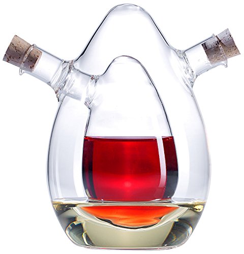 Rosenstein & Söhne Ölflasche: 2in1-Essig- und Öl-Spender aus Glas (Olivenöl Spender, 2-in-1 Öl/Essigspender, Gewürzmühle) von Rosenstein & Söhne