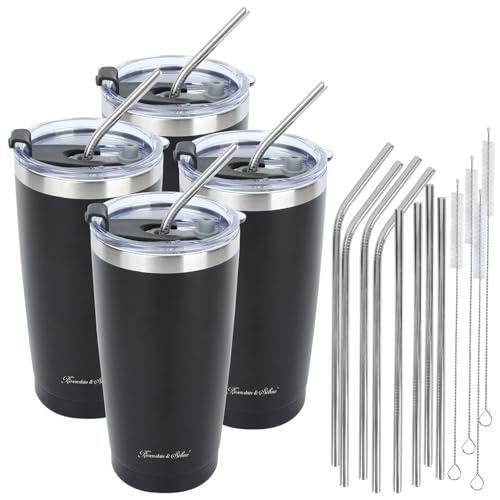 Rosenstein & Söhne 4er-Set Doppelwandiger Isolierbecher, schwarz, 600 ml, Edelstahl Rosenstein & Söhne 4er-Set Doppelwandiger Isolierbecher, schwarz, 600 ml, Edelstahl von Rosenstein & Söhne