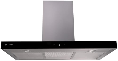 Rosenstein & Söhne Ablufthaube Edelstahl: Dunstabzugshabe, 90 cm, Umluft/Abluft, 600 m³/Std. Saugleistung, Licht (Abzug Haube Umluft, Dunstabzugshaube Filter) von Rosenstein & Söhne