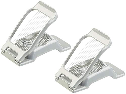 Rosenstein & Söhne Profi Eierschneider: 2er-Set Vollmetall-Eierschneider mit je10 Edelstahl-Drähten (Gemüseschneider, Eierschneider klappbar, Zerkleinerer) von Rosenstein & Söhne