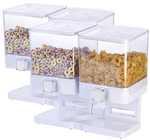 Rosenstein & Söhne Müsli-Boxen: 2er-Set Doppel-Spender für Snacks, je 33,5 x 30,5 x 16,5 cm, weiß (Müslidosen, Doppel-Müslispender) von Rosenstein & Söhne