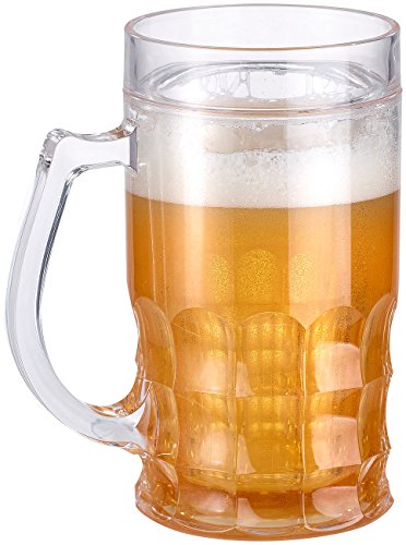 Rosenstein & Söhne Fake Bierglas: Doppelwandiger Bierkrug, Bier- & Getränke-Kühler mit Fake-Bier, 0,3 l (Bierglas Kühler, Trinkglas, Flaschenkühler) von Rosenstein & Söhne