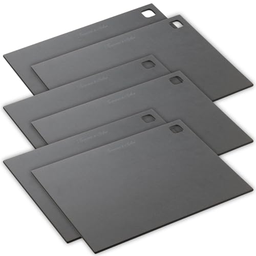 Rosenstein & Söhne Brett Küche: 6er-Set Holzfaser-Schneidebretter, spülmaschinenfest, 37 x 27,5 cm (Küchengemüsebretter, Küchenbrett Holz groß) von Rosenstein & Söhne