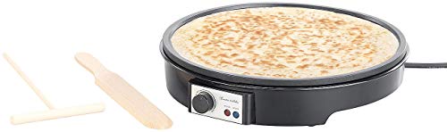 Rosenstein & Söhne Crepesplatten: Elektrischer XL-Crêpes-Maker mit Temperaturregler, 1.000 Watt, Ø 28cm (Crepes Maschine, Kabelloser Crepesmaker, Elektrische Pfanne) von Rosenstein & Söhne