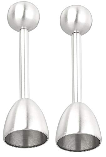 Rosenstein & Söhne Eier Öffner: 2er-Set Eierköpfer und Eieröffner aus Edelstahl, für harte/weiche Eier (Eieröffner mit Kugel, Eierschalenbrecher, Eierschneider) von Rosenstein & Söhne