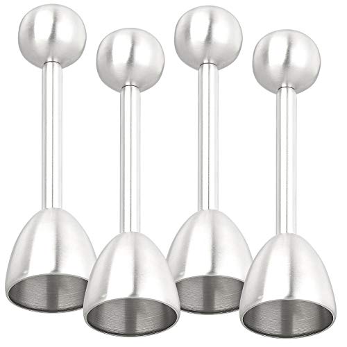 Rosenstein & Söhne Eier-Öffner: 4er-Set Eierköpfer & Eieröffner aus Edelstahl, für harte & weiche Eier (Eieröffner mit Kugeln, Eierschalenbrecher, Eierschneider) von Rosenstein & Söhne