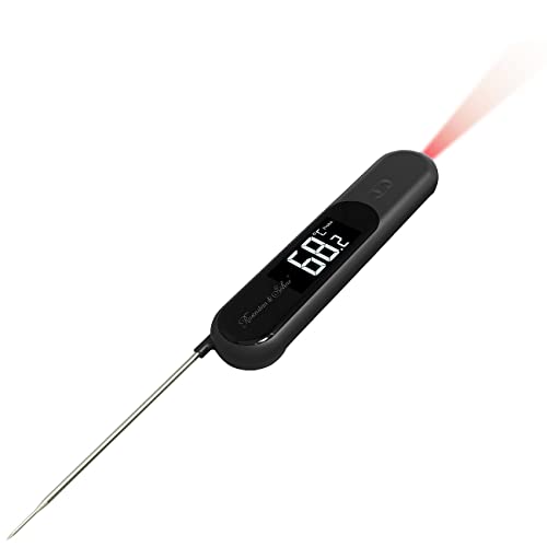 Rosenstein & Söhne Küchenthermometer: 2in1-Brat- & Grillthermometer mit Infrarot-Oberflächenmessung, 350 °C (Einstichthermometer, Einstechthermometer, Backthermometer) von Rosenstein & Söhne