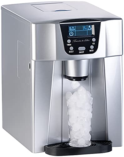 Rosenstein & Söhne Eismaschine: Premium-Eiswürfelmaschine mit Eiswürfel- & Kaltwasserspender, 2 Liter (Eiswürfelmaschine eckige Würfel, Eiswürfelmaschine eckige Eiswürfel, Eiswürfelmaschiene) von Rosenstein & Söhne