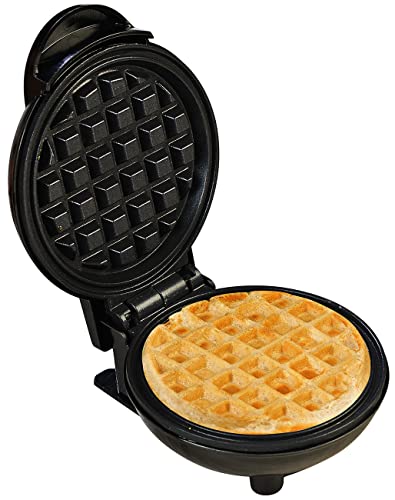 Rosenstein & Söhne Elektrisches Waffeleisen: Mini-Waffeleisen für runde Belgische Waffeln mit Ø 10,5 cm, 350 Watt (Waffeleisen mit Waffel-Backflächen, Waffel-Maschine, Automat) von Rosenstein & Söhne