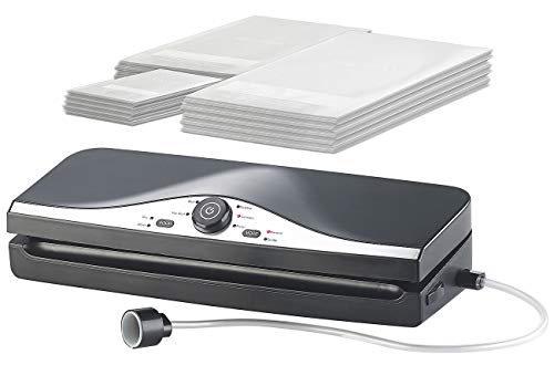 Rosenstein & Söhne Elektrischer Vakuumierer: 2in1-Vakuumierer für Folien & Dosen, Doppelnaht, mit 150 Folienbeuteln (Folienbeutel-Balken, Vacuum Pump, Frischhaltedosen) von Rosenstein & Söhne
