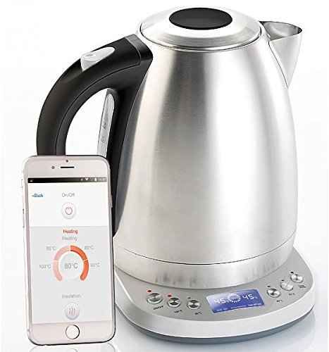 Rosenstein & Söhne moderner Wasserkocher: Wasserkocher V3 WSK-400 mit 4 Temperatur-Stufen & Tee-Timer, 1,7 Liter (mit Thermostat, mit Warmhaltefunktion, Temperatureinstellung) von Rosenstein & Söhne