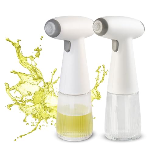 Rosenstein & Söhne Ölzerstäuber Küche: 2er-Set Akku-Nebel-Sprühflasche, Öl & Essig, 180 ml, Echtglas, USB-C (Essig & Öl-Spender, Küchensprüher, Gewürzmühle) von Rosenstein & Söhne
