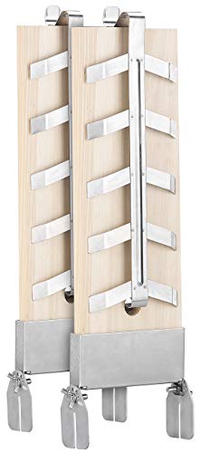 Rosenstein & Söhne Flammlachsbrett: Flammlachs-Bretter, Zedernholz, neigbare Edelstahl-Halterung, 2er-Set (Lachsbretter, Flammbrett, Grillplatten) von Rosenstein & Söhne