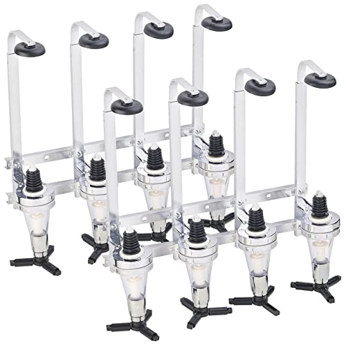 Rosenstein & Söhne Flaschenbutler: 2er-Set Aluminium-Flaschenhalter und Dosierer, je 4-fach, Wandmontage (Flaschenhalter Schnaps, mit Portionierer, Flaschenöffner) von Rosenstein & Söhne