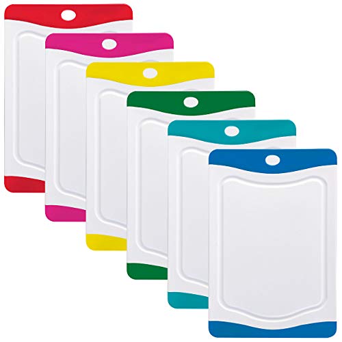 Rosenstein & Söhne Frühstücksbrett: 6er-Set Schneidebretter in 6 Farben, antibakteriell, je 20 x 15 cm (Frühstücksbrettchen antibakteriell, Bretter, Küchenhelfer) von Rosenstein & Söhne