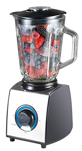 Rosenstein & Söhne Mixer mit Glasbehälter: Glas-Standmixer, 6 Klingen, 7 Modi, Ice Crush, 600W, 1,5l, Profi-Clean (Glas Mixer, Hochleistungsmixer Glas, Obst Shaker) von Rosenstein & Söhne