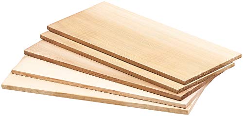 Rosenstein & Söhne Grillbrettchen: 5er-Set Zedernholz-Grillbretter für Holzkohle- & Gasgrills (Räucher Grill-Brett, Zedernholz-Brett, Grillplatten) von Rosenstein & Söhne
