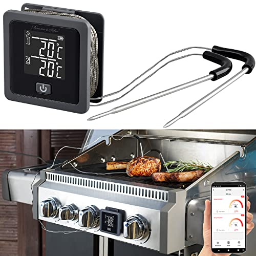 Rosenstein & Söhne Grillthermometer: Smartes Grill- & Bratenthermometer, 0-300 °C, Bluetooth, App (Grillthermometer App, Grillthermometer, Bluetooth, Geschenk Herren) von Rosenstein & Söhne