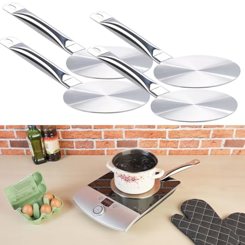 Rosenstein & Söhne Induktion Metallplatte: 4er-Set kleine Universal-Adapterplatten für Induktions-Kochfelder, Ø14 (Toppf für umrüsten, Adapter für Induktionskochplatte) von Rosenstein & Söhne