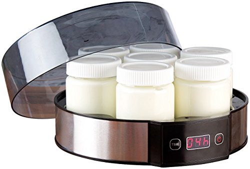 Rosenstein & Söhne Joghurtmaschine: Joghurt-Maker mit Zeitschaltuhr, 7 Portionsgläser je 190 ml, 20 Watt (Joghurt-Automat, Joghurt-Maker für frische Joghurts, Jogurt) von Rosenstein & Söhne