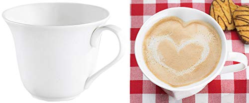 Rosenstein & Söhne Keramiktassen: Porzellan-Tasse in Herzform (Kaffeetasse Herzform, Henkel-Tassen für Kaffee, Geschenk Damen) von Rosenstein & Söhne