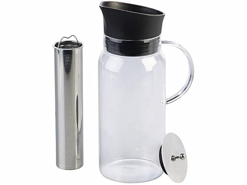 Rosenstein & Söhne Glaskrug: Cold-Brew-Kaffeebereiter aus Glas, mit Edelstahlfilter, 1.200 ml (Kaffeebereiter Edelstahl, Kaffeebereiter Cold-Brew-Verfahren, Kaffeemaschine) von Rosenstein & Söhne