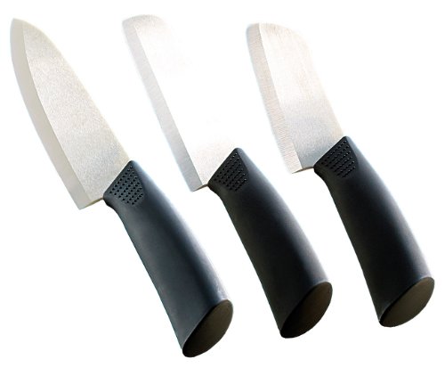 Rosenstein & Söhne Keramikmesserset: Keramikmesser Set, 3er-Set: 12/15/15 cm Klinge (Keramik-Küchenmesser, Schäl-Keramikmesser, Schäler) von Rosenstein & Söhne