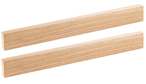 Rosenstein & Söhne Messer-Magnet-Halter: 2er-Set durchgehende Magnet-Messerleisten, echtes Hevea-Holz, 45 cm (Magnetleiste für Küche, Büro, Messer Magnetschiene) von Rosenstein & Söhne