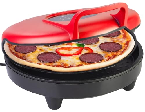 Rosenstein & Söhne Pizzaofen: Elektrischer Pizza-Maker, 180 °C, Ober-/Unterhitze, Pizza mit Ø 27 cm (Pizzapfannen, Pfannen elektrisch) von Rosenstein & Söhne